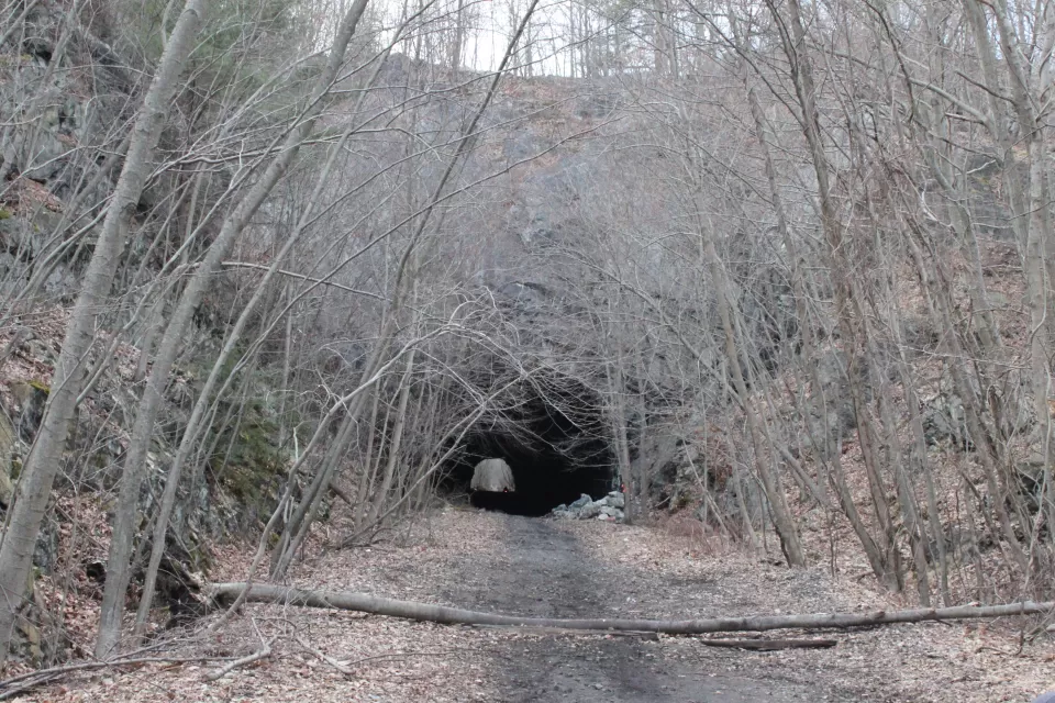 The eastern portal of Roseville Tunnel on the Lackawanna Cut-Off looking west on March 10, 2012.